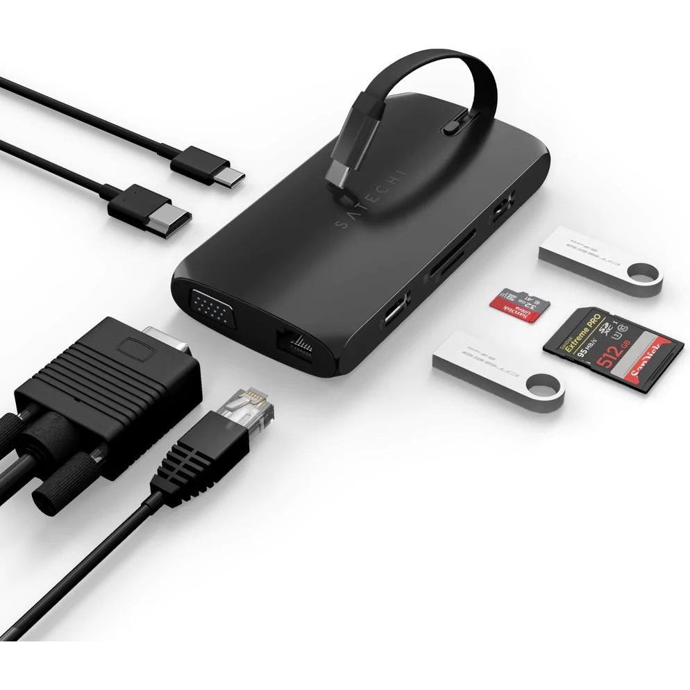 Thumbnail - Satechi St-Ucmbak (USB-C, 9 Ports), Dockingstation + USB Hub, Schwarz