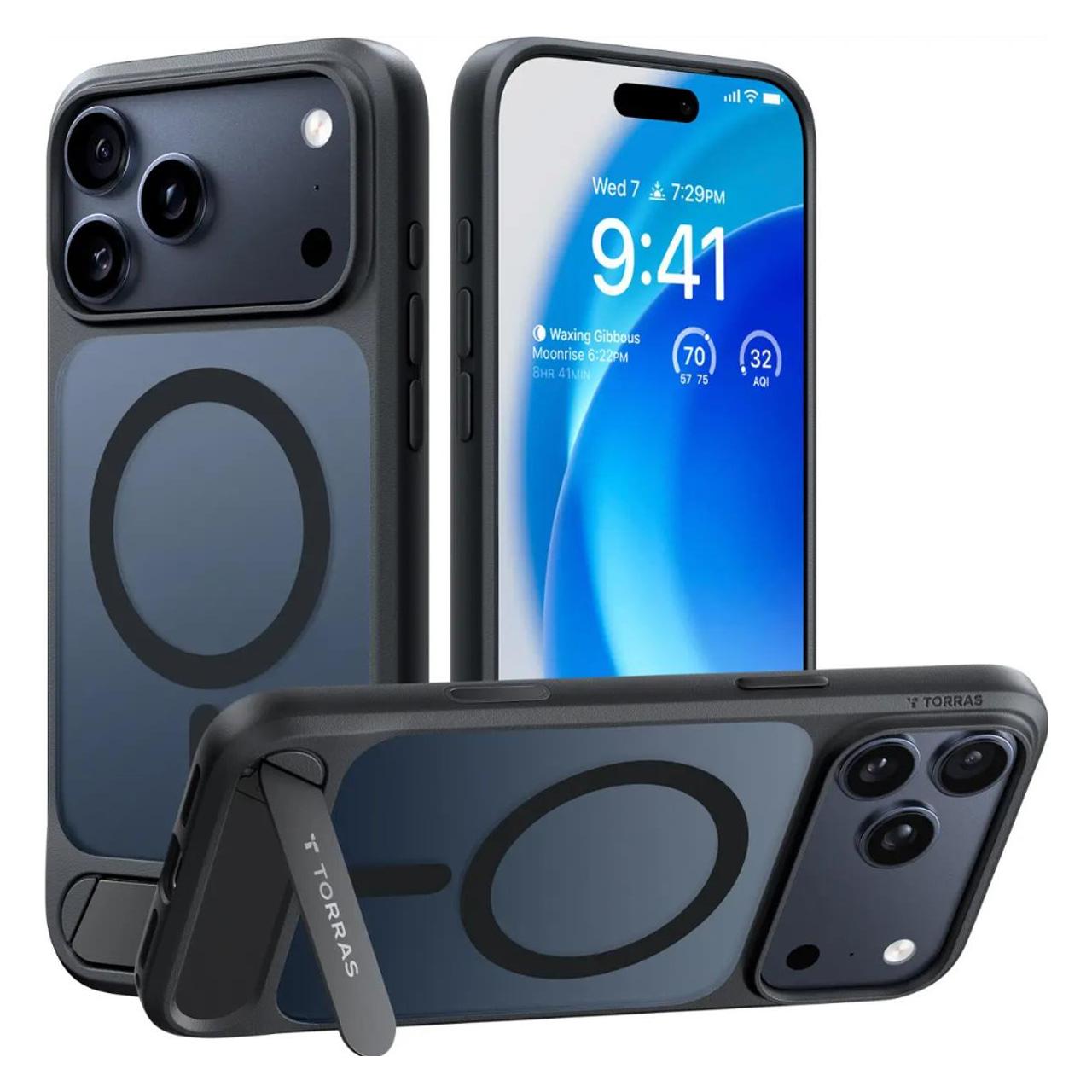 Torras Pstand Series (Apple IPhone 17 Pro Max), Smartphone Hülle, Schwarz