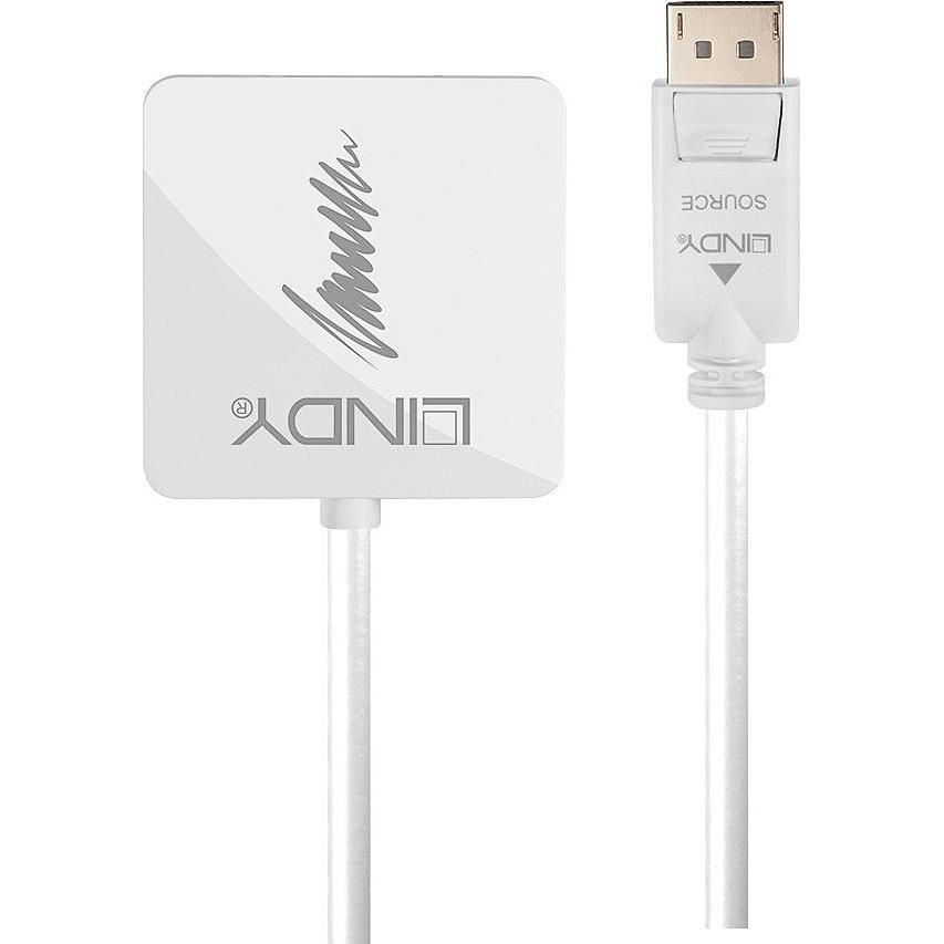Thumbnail - Lindy DisplayPort zu (HDMI, DVI, VGA, 20 cm), Data + Video Adapter, Weiss