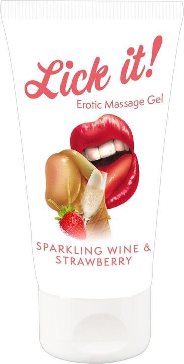 Productafbeelding Lick-it Erotic Massage Gel Sparkling Wine And Strawberry (50 ml)