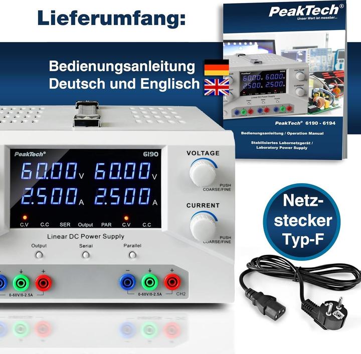 Produktbild Peaktech Alimentatore da Laboratorio