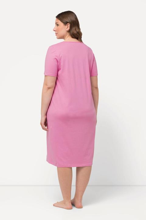 Immagine prodotto Ulla Popken Camicia da notte con pizzo, scollo rettangolare e mezze maniche (50, 52)