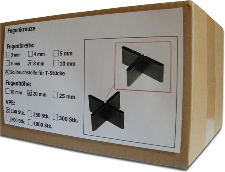 Actual product image Sanpro Joint crosses, joint width 8 mm / height 20 mm, quantity 100 pieces (100 x)