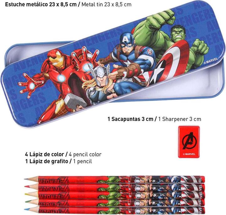 Cerda Cerdá - Complete School Set With Metal Case And Material Avengers