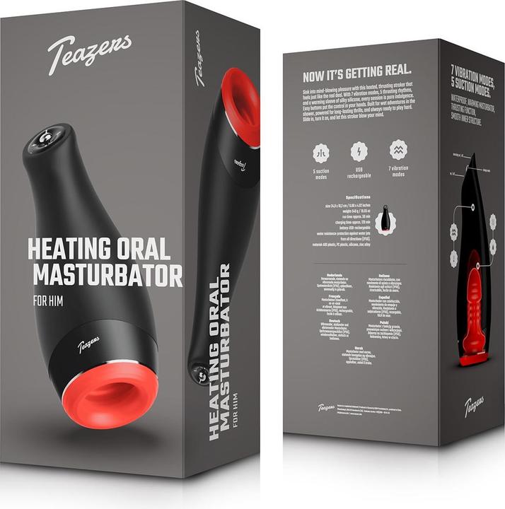 Actual product image Teazers – Heating Oral Masturbator – Black