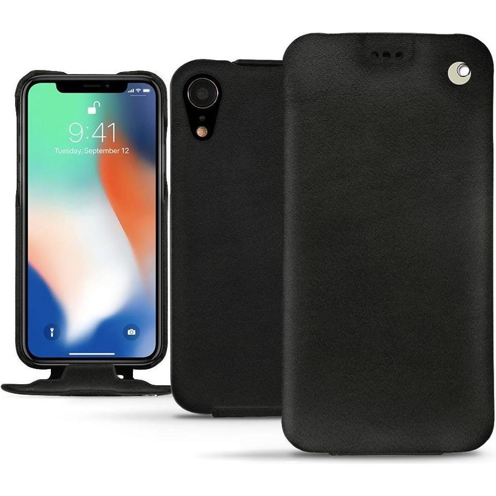 Noreve Lederschutzhülle vertikal (Apple iPhone XR), Smartphone Hülle, Schwarz