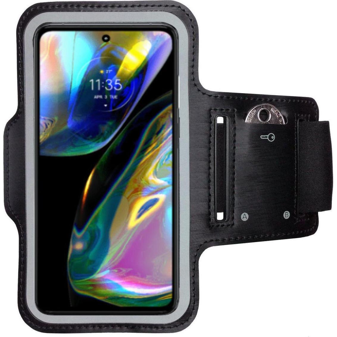CoverKingz Sportarmband für Motorola Moto G82, Smartphone Sportarmband, Schwarz