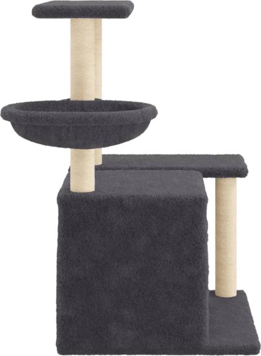 Immagine prodotto vidaXL Kratzbaum mit Sisal-Kratzsäulen Dunkelgrau 83 cm,Farbe (83 cm, Grigio scuro)