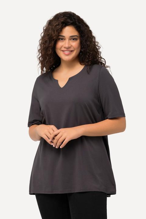 Actual product image Ulla Popken Essential Notch Neck Stretch Tee (54)