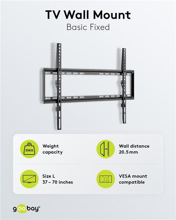 Image du produit Goobay Fixe de base (Mur, 35 kg, 37")
