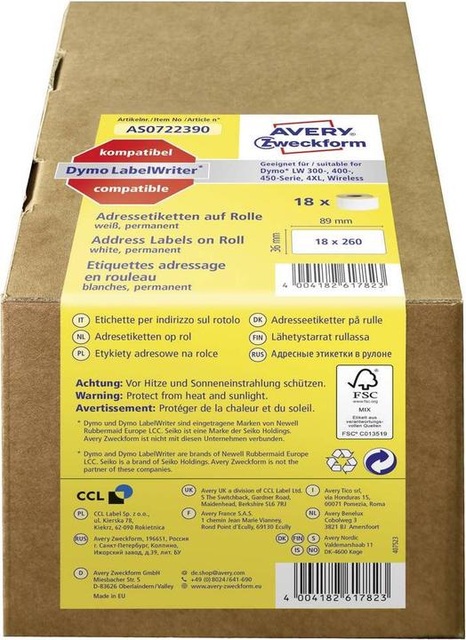 Actual product image Avery Roll labels