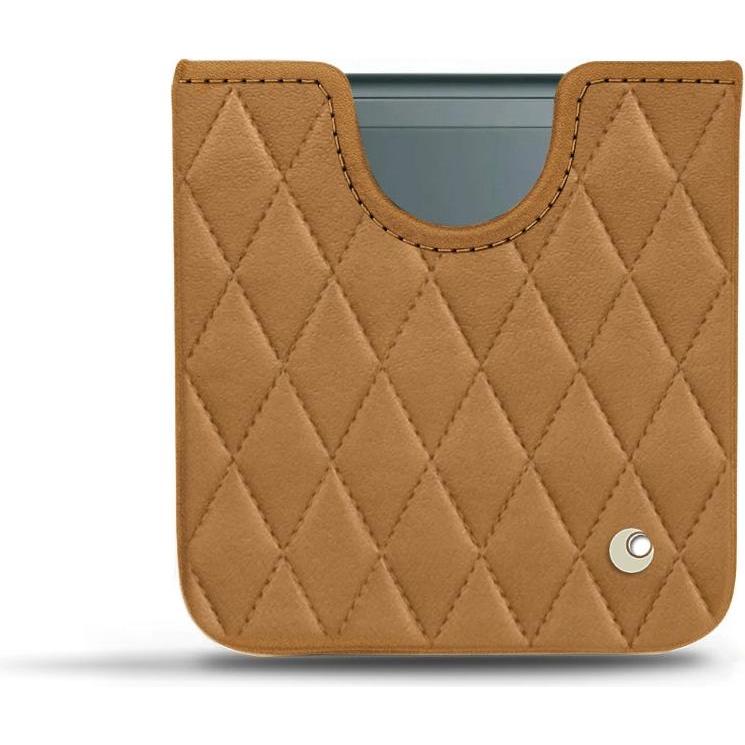 Noreve Lederschutzhülle Samsung Galaxy Z Flip3 (Samsung Galaxy Z Flip3), Smartphone Hülle, Braun