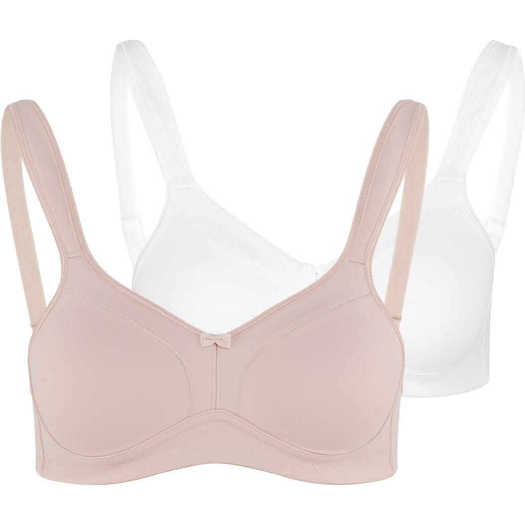 Susa, BH, 2er Pack Comfort Topsy BH ohne Bügel, Weiss, (85 D, 2er Pack)