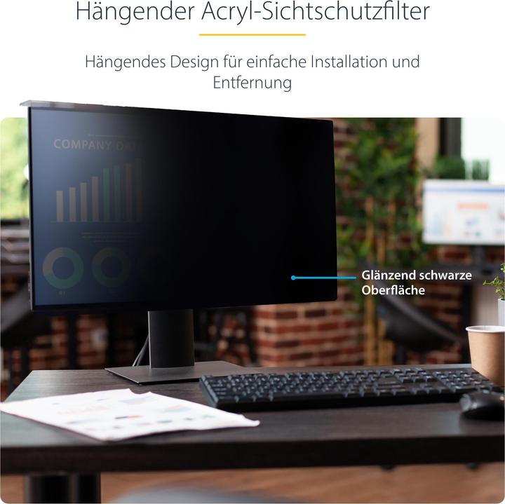 Produktbild StarTech COM 68,58cm 27Zoll 16:9 Computer Monitor Blickschutzfilter Hängefilter/Acrylfilter Sichschu (27", 16 : 9)