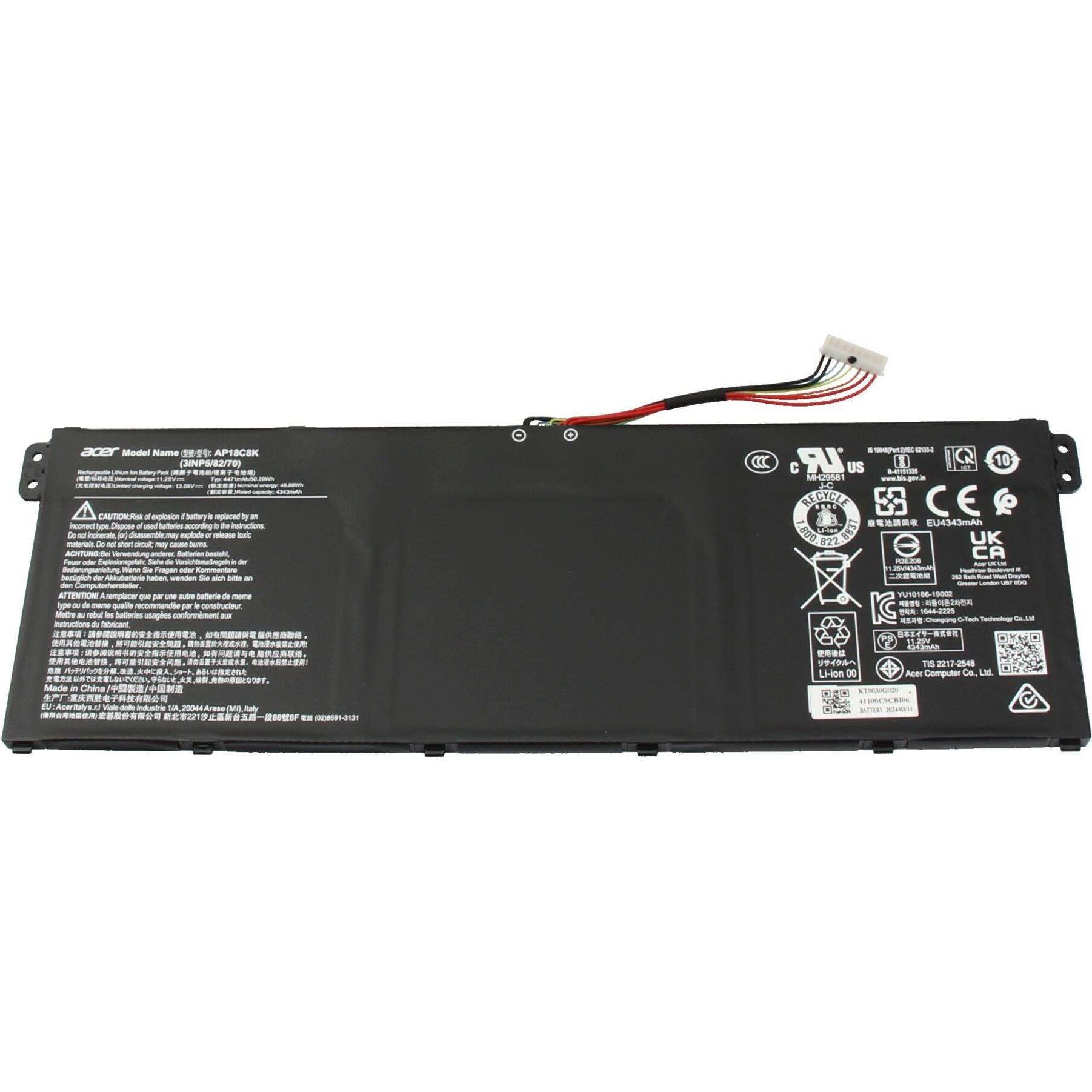 Thumbnail - Acer KT0030G020 (3 Zellen, 4471 mAh), Notebook Akku