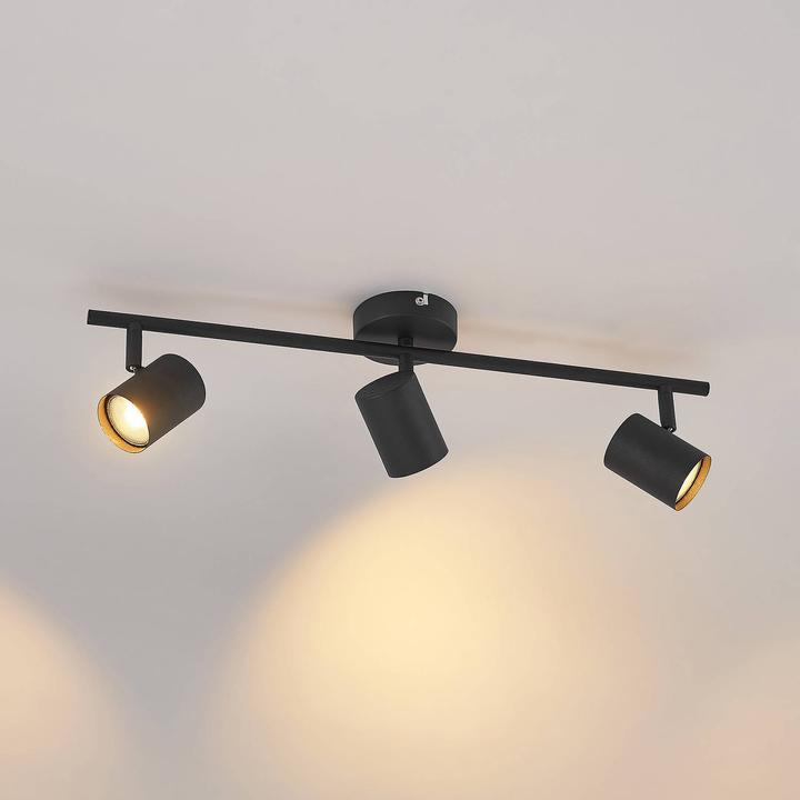 Image du produit Elc Projecteur LED Binola noir à trois flammes (1035 lm, GU10)