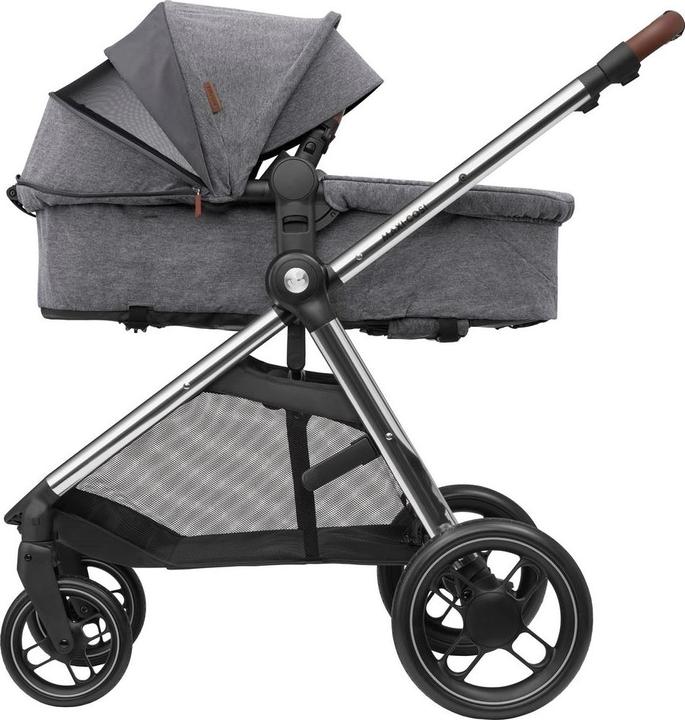 Actual product image Maxi-Cosi Zelia 3 Luxe Twillic Grey Fr (Chrome frame & Brown Leather)