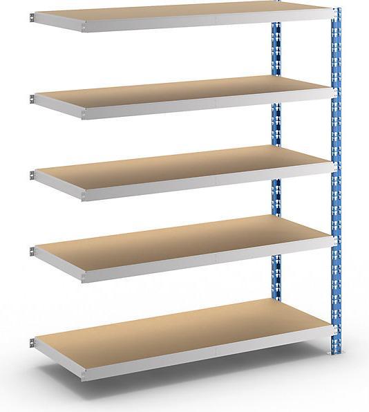 Actual product image eurokraft basic Wide span boltless shelf unit with chipboard shelves, depth 600 mm, extension