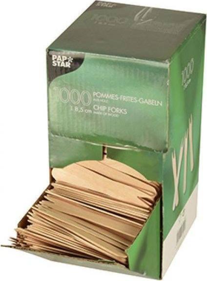 Image du produit Papstar Fourchettes à frites bois pur (1000 x)
