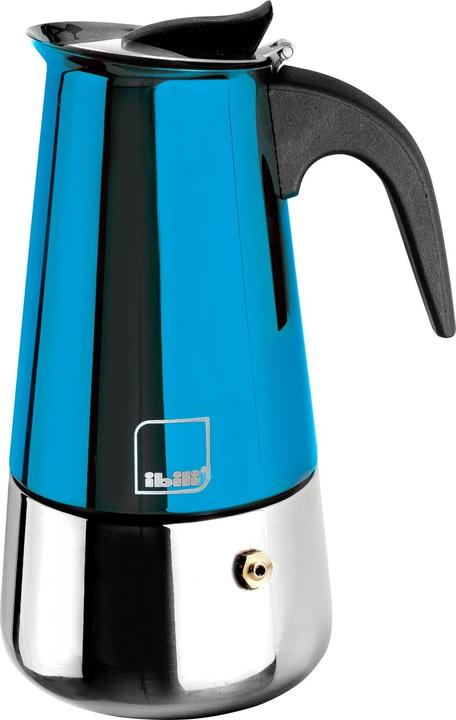 Ibili Espressokocher Moca Blu 460 ml Für die Zubereitung von Espresso, Edelstahl, 10 Tassen (10 Tassen)