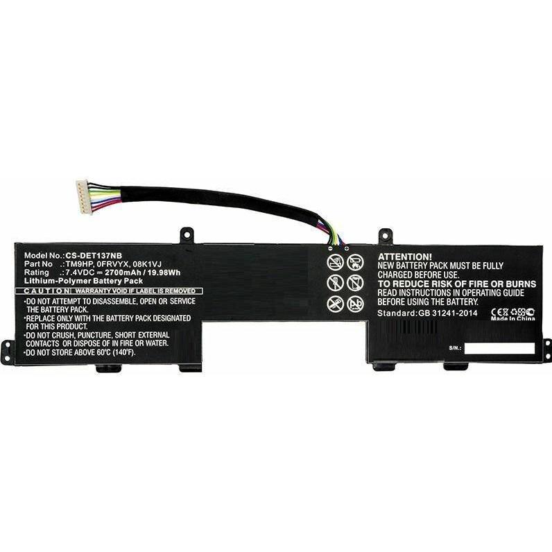 CoreParts Laptop Battery for Dell (1 Zellen, 2700 mAh), Notebook Akku, Schwarz