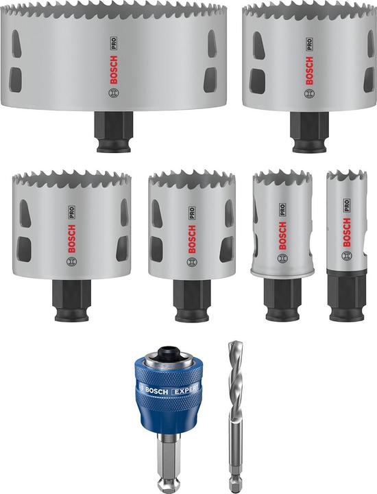 Immagine prodotto Bosch Professional Zubehör Set di seghe a tazza PRO Multi Material PC Plus, 8 pezzi. (44 millimetri, 20 millimetri, 30 millimetri, 60 millimetri, 68 millimetri, 114 millimetri)