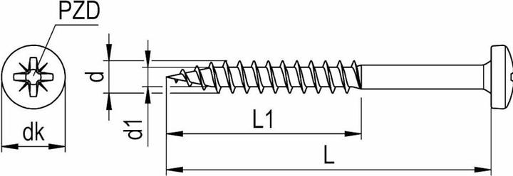 Actual product image Reisser Chipboard screws PAN-HEAD galvanised 4.5 x 40 PZ, pack of 200 pieces (200 Screws per piece)