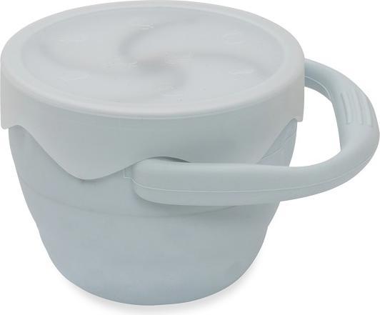 Actual product image Interbaby Foldable Silicone Snack Holder - Blue Grey
