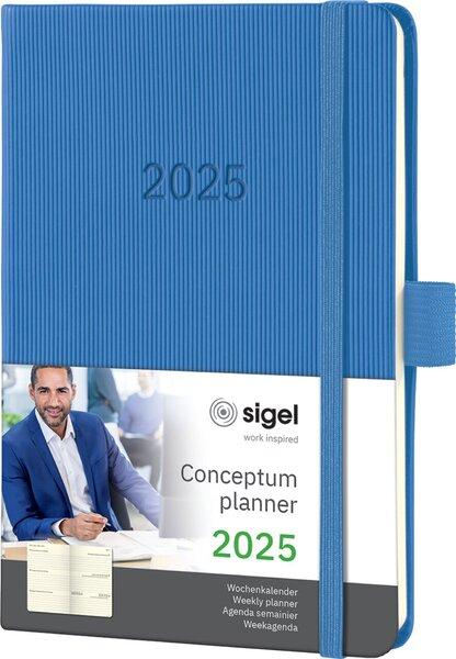 Actual product image Sigel Weekly calendar 2025 C2569 1W/2S blue 15.1x10.8cm (108 x 151 mm, German)