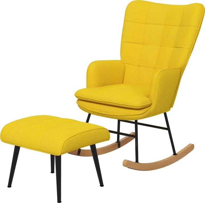 Actual product image Homcom Rocking chair with stool and high backrest