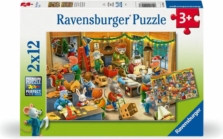 Ravensburger Children's puzzle 2x12 Teile - Weihnachtswerkstatt (24 Teile)
