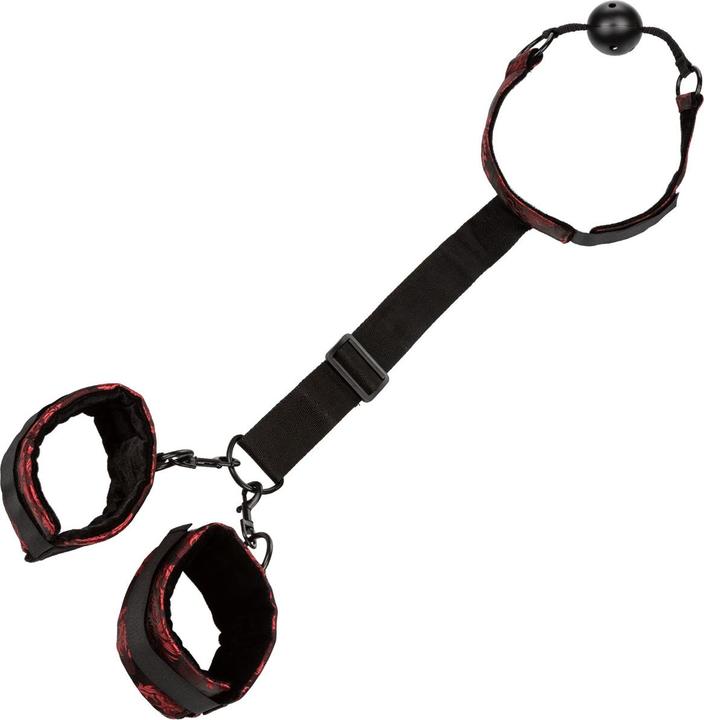 Actual product image CalExotics Breathable ball gag with handcuffs