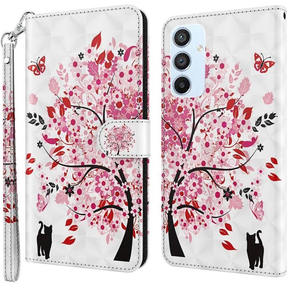 Cover-Discount Galaxy A54 - Etui Glitzer Effekt Baum rosa (Samsung Galaxy A54 5G), Smartphone Hülle, Rosa