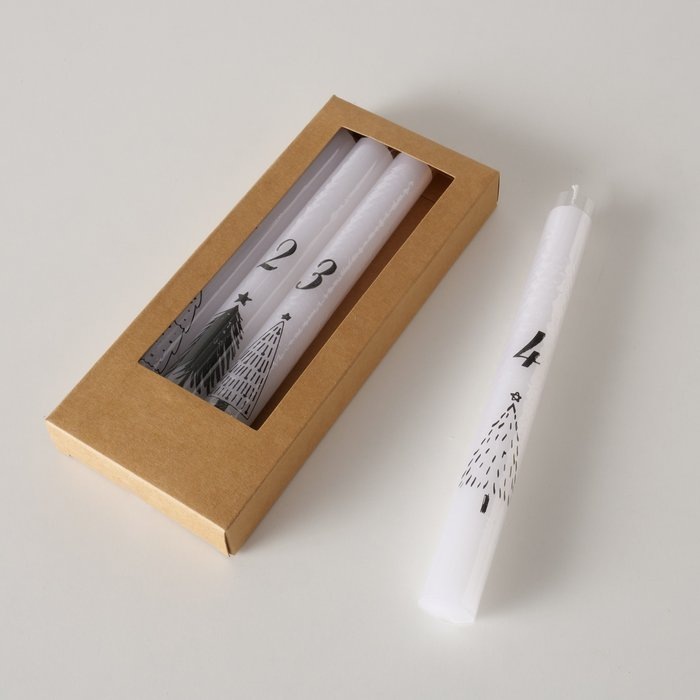 Produktbild Boltze Home Weihnachtskerze Ada 4 Stück, Weiss (4 Stk.)