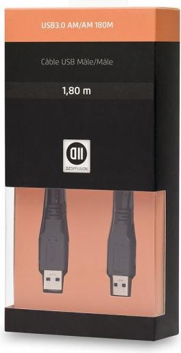 Actual product image D2 Diffusion C ble USB2.0 A m le/m le 1.80m noir (1.80 m, USB 2.0)