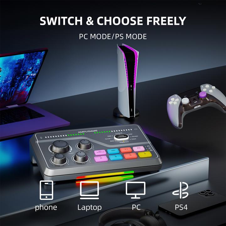 Produktbild Fifine Gaming Audio Mixer SC8 (Studio- und Livemixer)