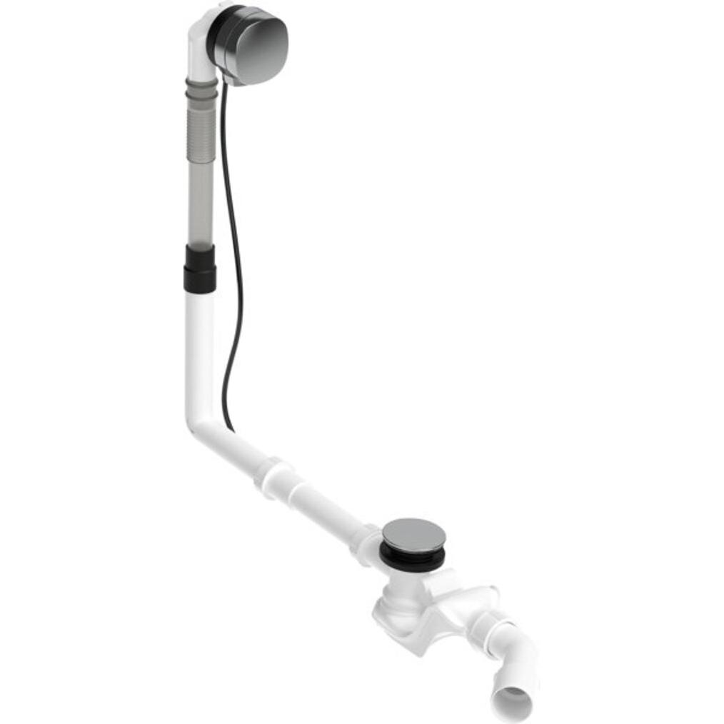 Duravit, Siphon, Ab-/Überlaufgarnitur QUADROVAL mit Wanneneinlauf chrom (Überlaufgarnitur, 1/2")
