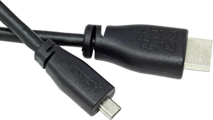Actual product image Raspberry Pi Official cable Micro-HDMI to HDMI Black, 2m