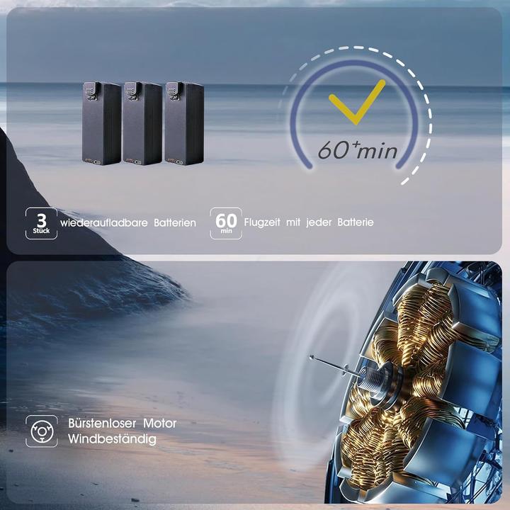 Actual product image Chubory Faltbare Drohne mit 4K HD-Kamera und 800m Reichweite (60 min, 153 g)