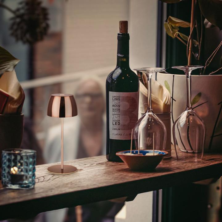 Actual product image Briloner Rechargeable LED table lamp - mini, touch, glossy copper (150 lm)