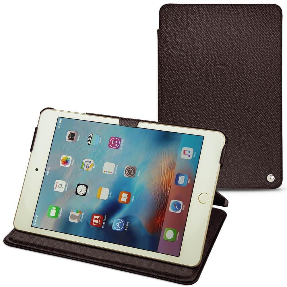 Noreve Lederschutzhülle horizontal (IPad Mini 4), Tablet Hülle, Braun