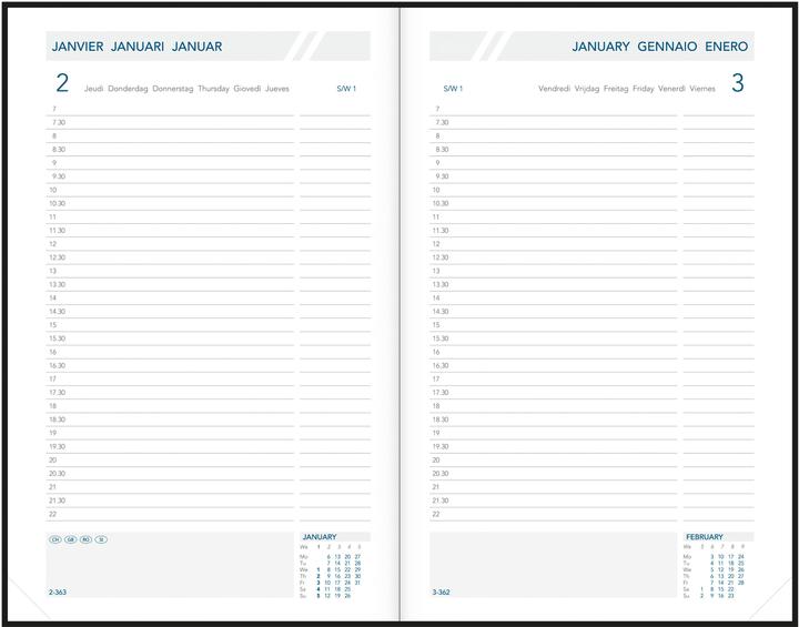 Produktbild Aurora Folio 1 B Travers 2021 FA211Z schwarz, 1T/S 140x210x4mm (14 x 21 cm, Spezial, 1 Tag / 2 Seiten)