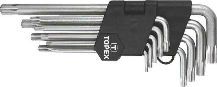 Image du produit Topex Jeu de clés Torx, type L T10-T50 9-pièces (35D961)
