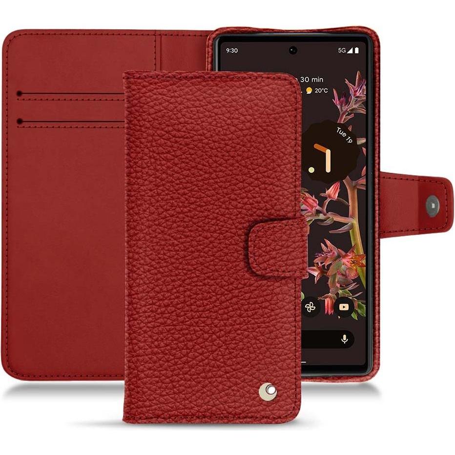 Noreve Lederschutzhülle Wallet (Google Pixel 6), Smartphone Hülle, Rot