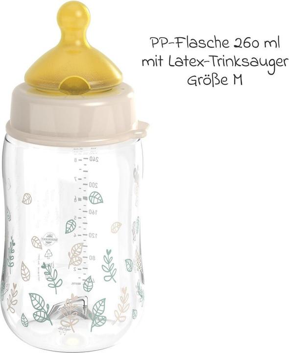 Produktbild NIP Babyflaschen PP-Flasche Cherry Green 260 ml + Latex-Trinksauger (260 ml)