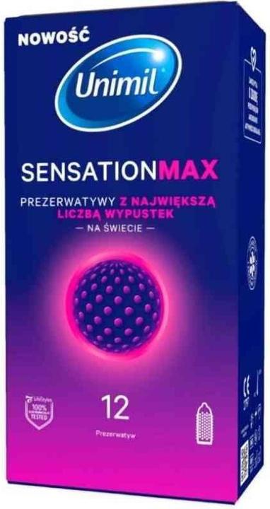 Unimil Senstation Max prezerwatywy z największa liczbą wypustek 12szt (12 Stk.)