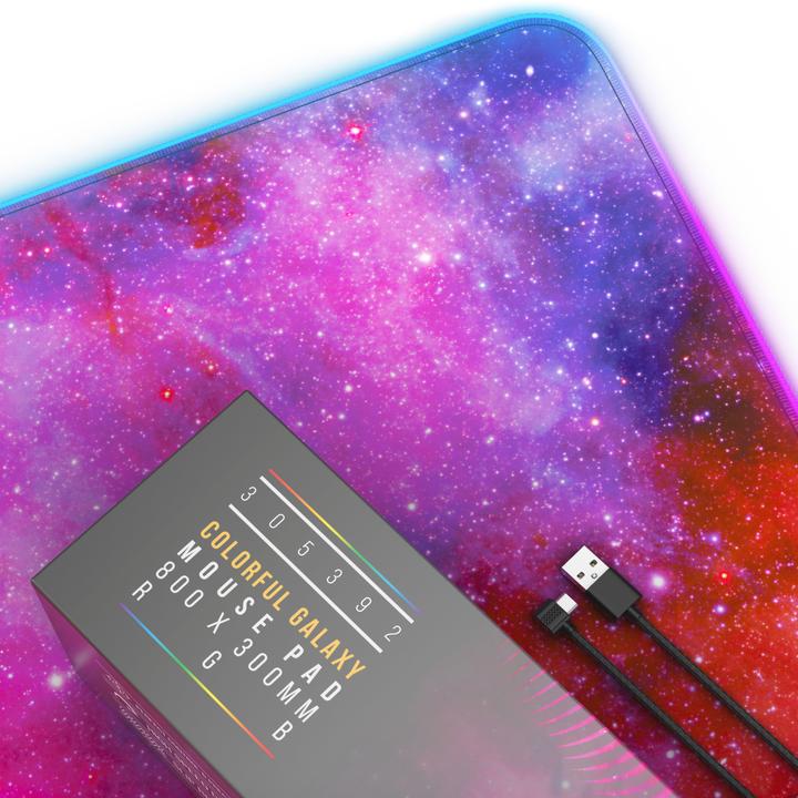 Image du produit Titanwolf Tapis de souris de jeu, Tapis de souris RGB XL, 800 x 300 mm, améliore la précision et la vitesse