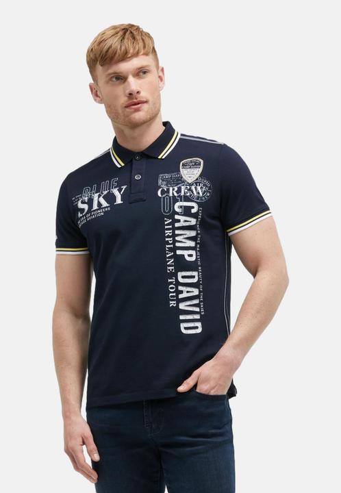 Actual product image Camp David Poloshirt Airplane Tour I Kurzarmshirt mit Polokragen (M)