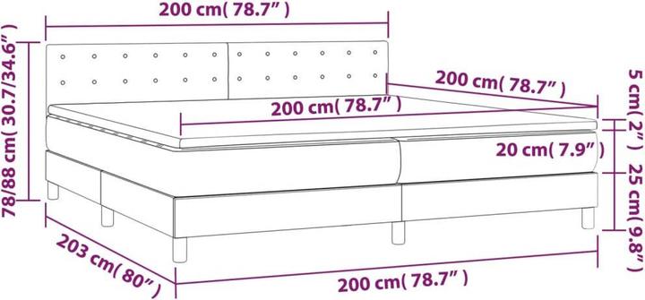 Immagine prodotto vidaXL Boxspringbett (200 x 200 cm)