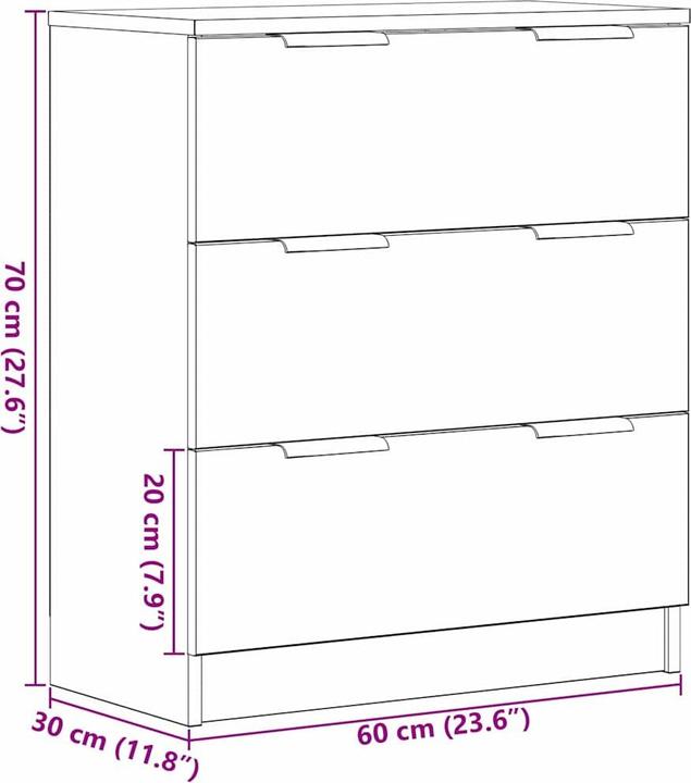 Produktbild vidaXL Esszimmer-Sideboard (30 x 30 x 70 cm)
